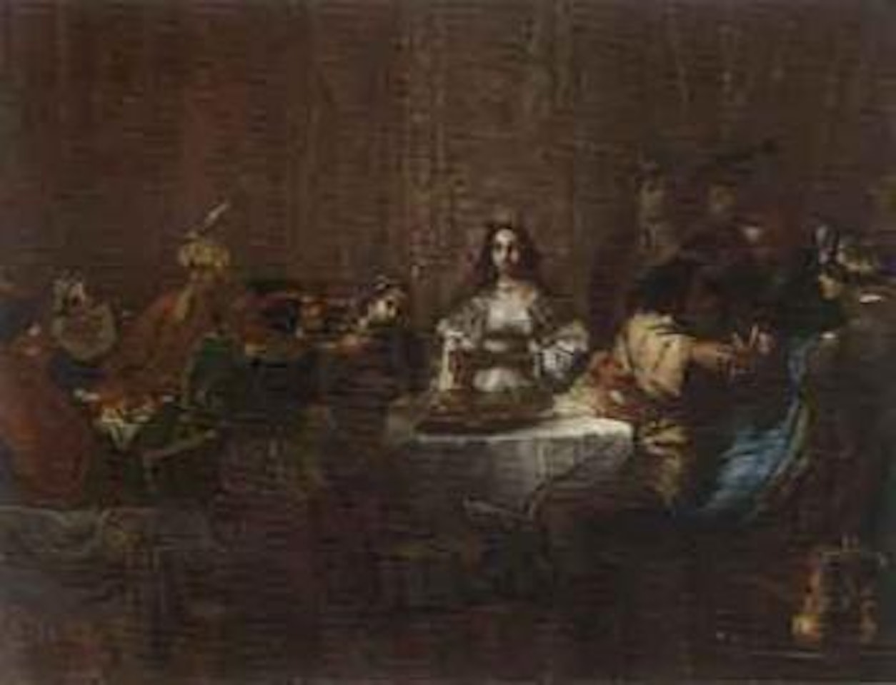 The wedding feast of samson by Attributed to Rembrandt Harmensz van Rijn