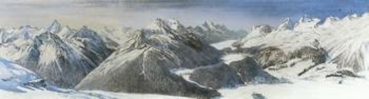 Oberengadin in winter from Muotta-Muragl by Max Clarenbach