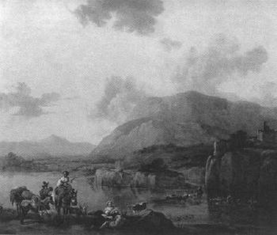 Passage de riviere dans les collines en Italie by Dutch School