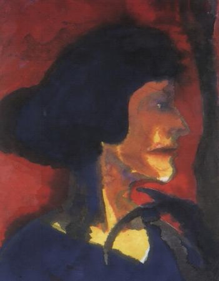 Woman with blue hair by Emil Nolde