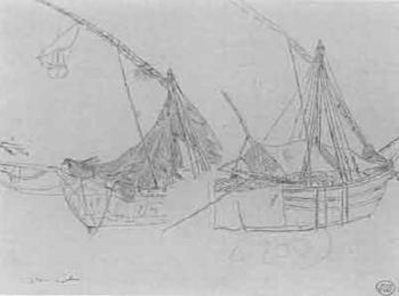 Deux barques de peche by Claude Joseph Vernet