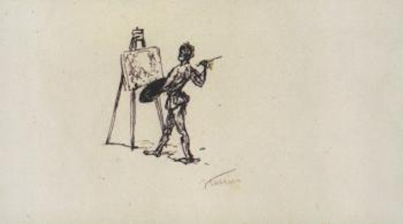 Artist at easel by Alfred Kubin
