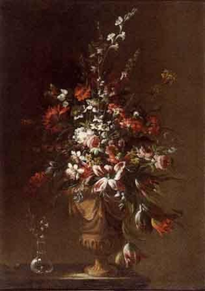 Bouquet de fleurs sur un entablement by Roman School