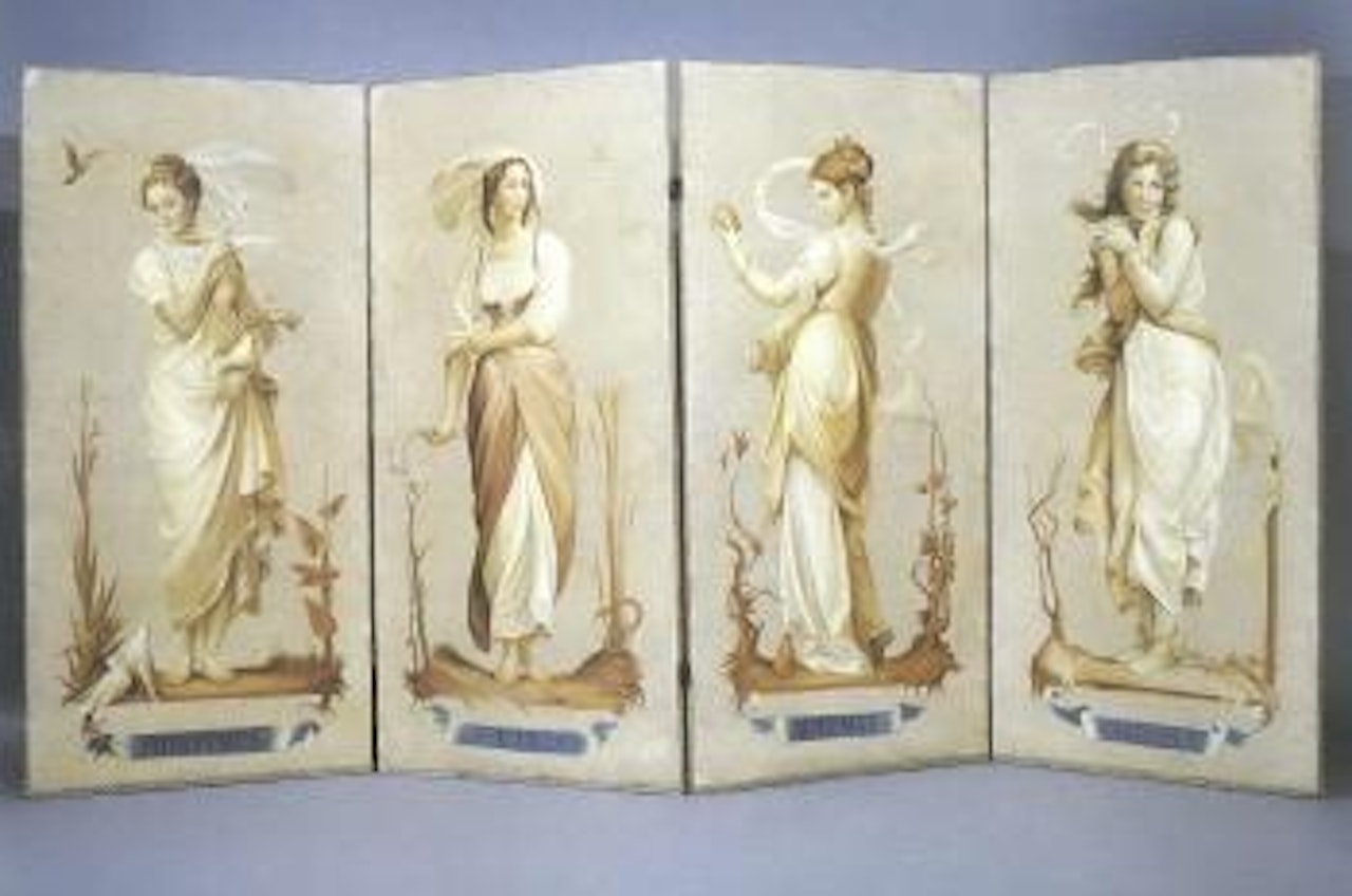 Allegorical female figures representing the four seasons by French School