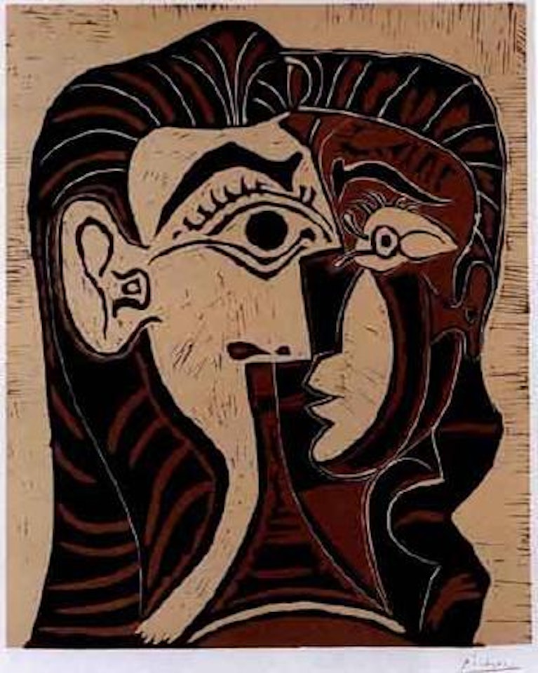 Tete de femme, portrait de Jacqueline de face I by Pablo Picasso