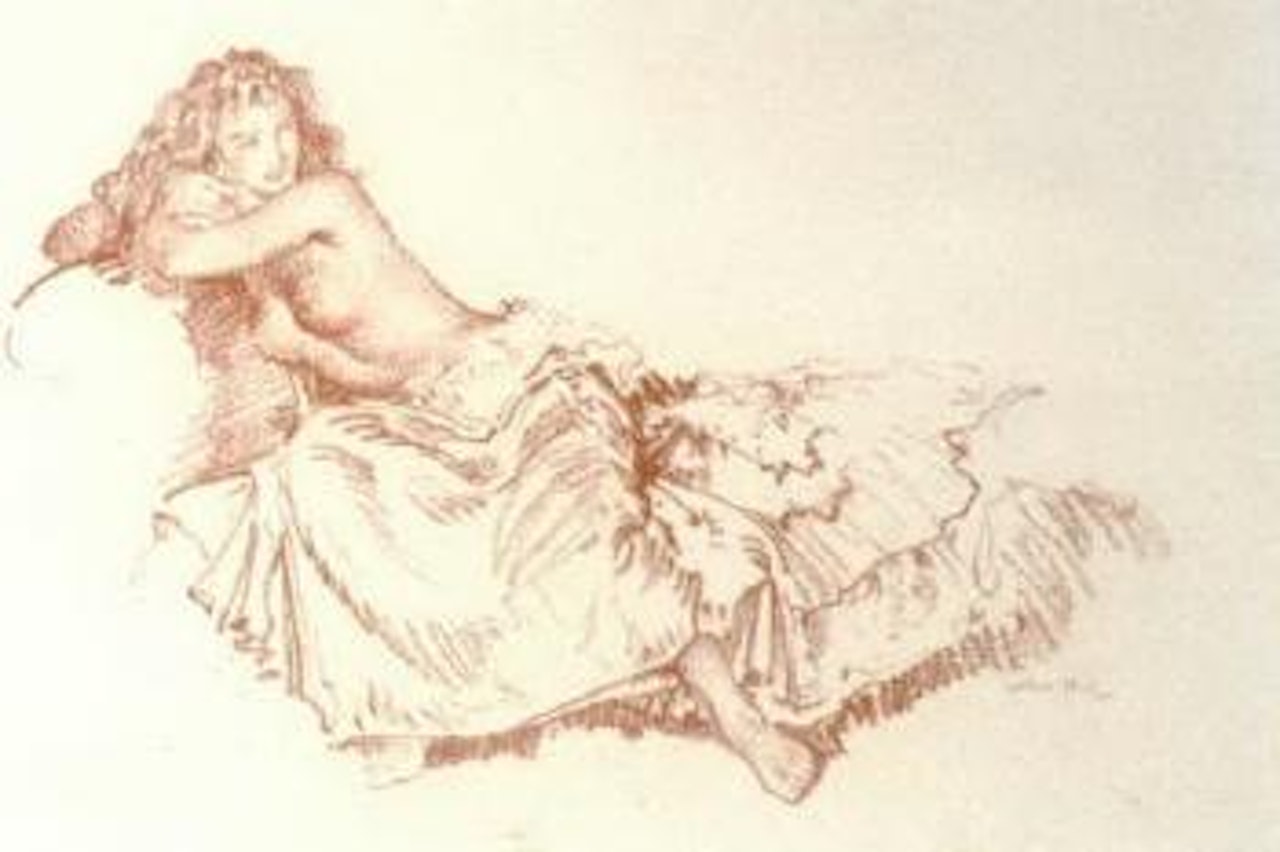 Smiling model by William Russell Flint