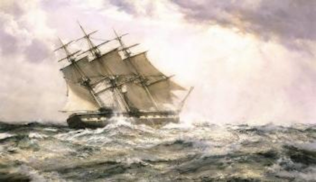 Ivanhoe crossing the Atlantic by Montague Dawson