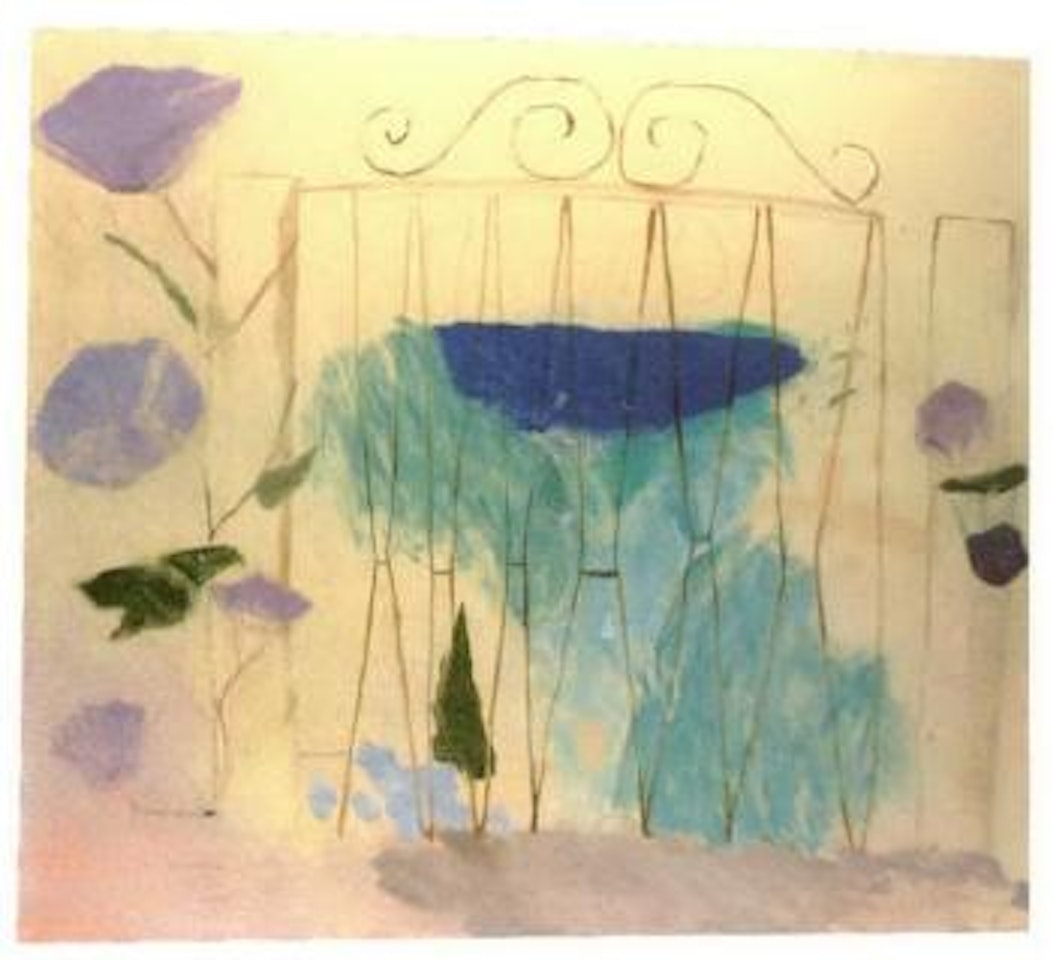 Gate to a descending garden by Mary Newcomb