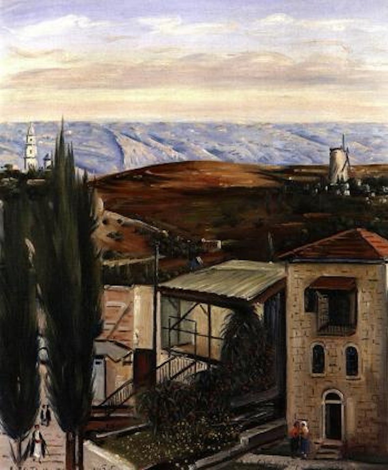 Yemin Moshe, view of mountain of Moab by Ludwig Blum