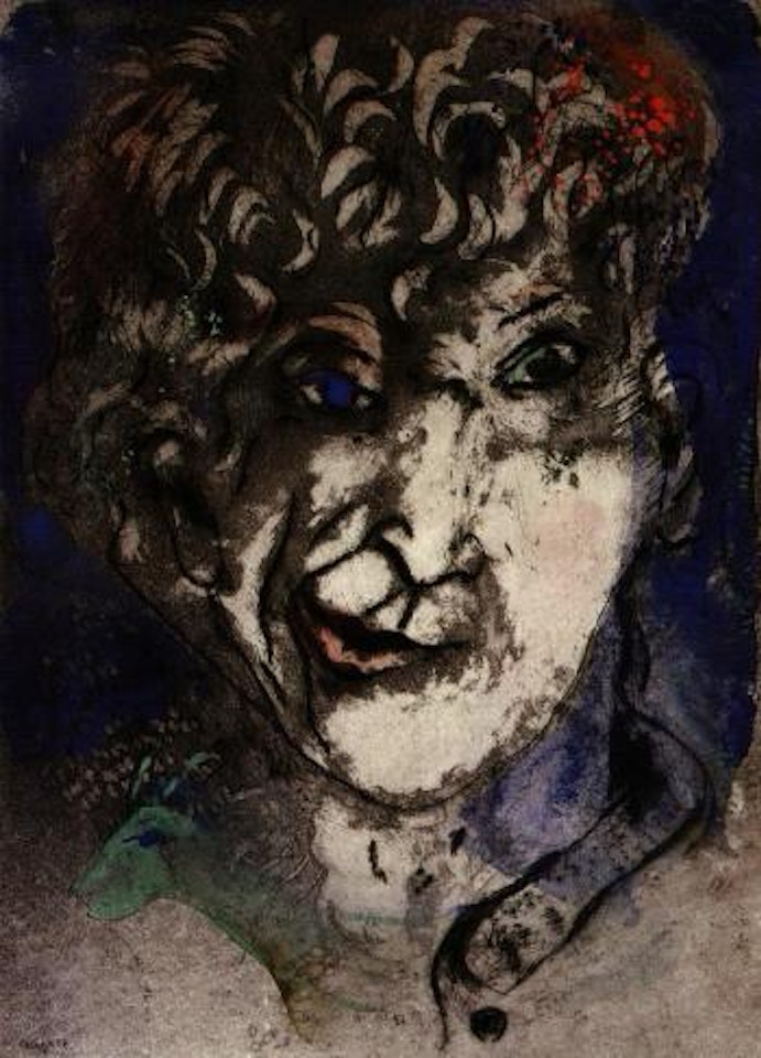 Autoportrait a la grimace by Marc Chagall