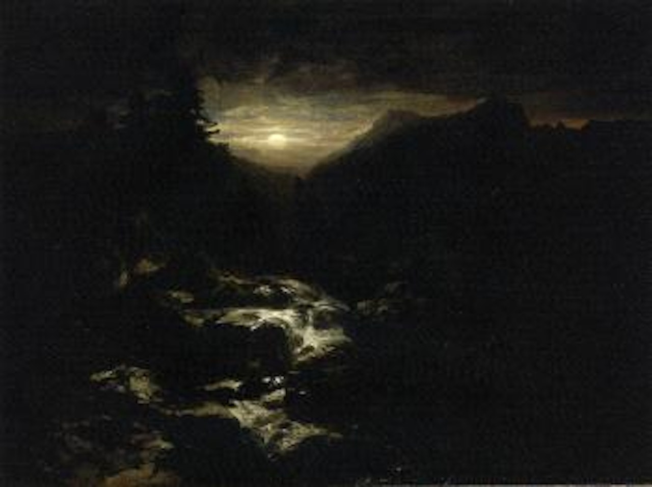 Souvenir de la Handeck, effet de lune by Alexandre Calame