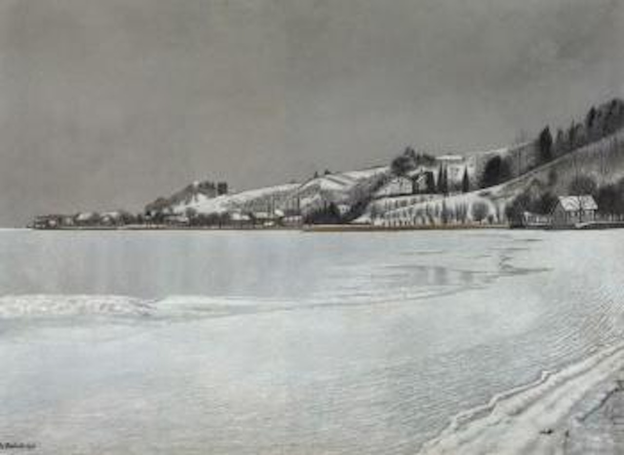 Grey winter landscape near Mannenbach by Adolf Dietrich