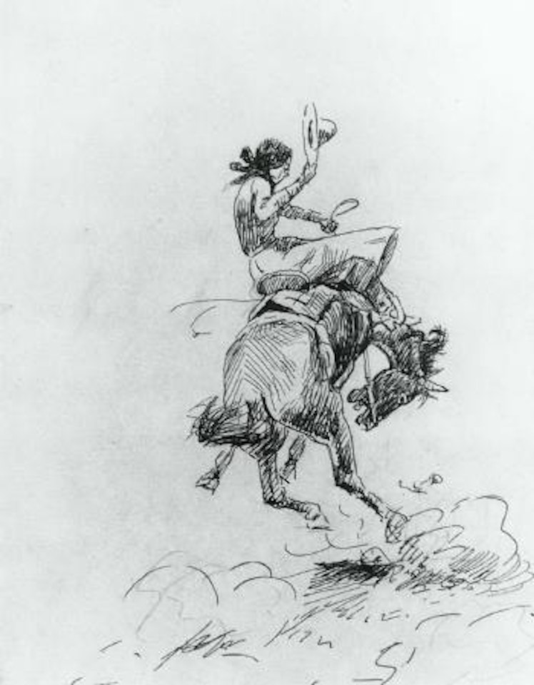Lady bronc twister by Charles M Russell