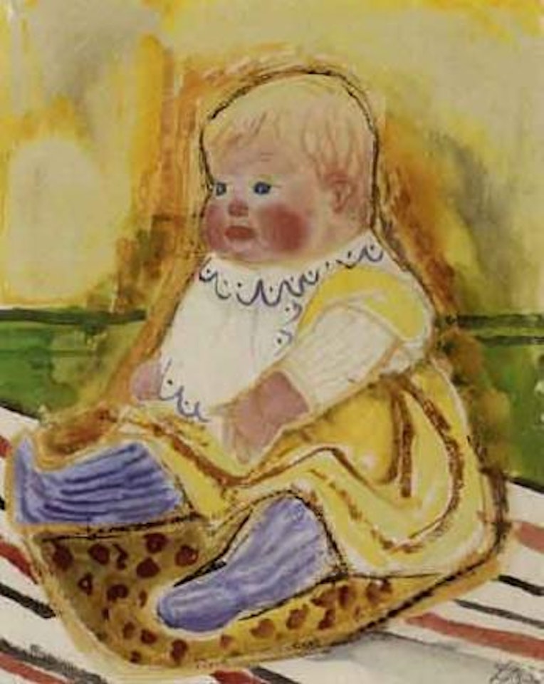 Seated baby by Otto Dix