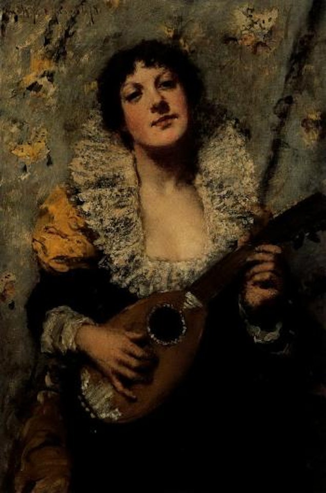 Mandolin player by William Merritt Chase