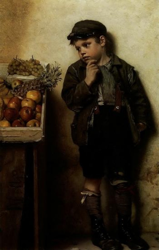 Eyeing the fruit stand by John George Brown