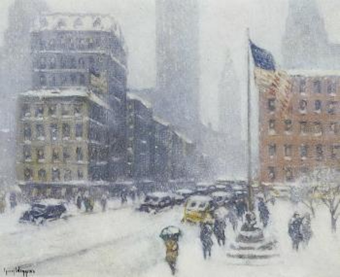 Madison Square in winter by Guy Carleton Wiggins