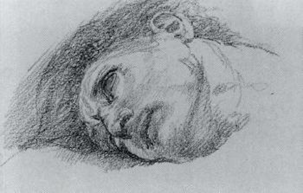 Study for sleeping courtier from the Briar Rose series by Edward Coley Burne-Jones