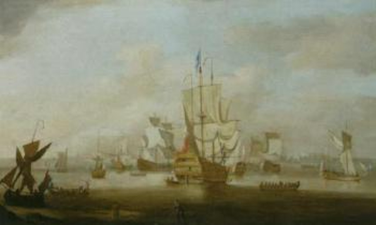 British Fleet at anchor by Peter Monamy