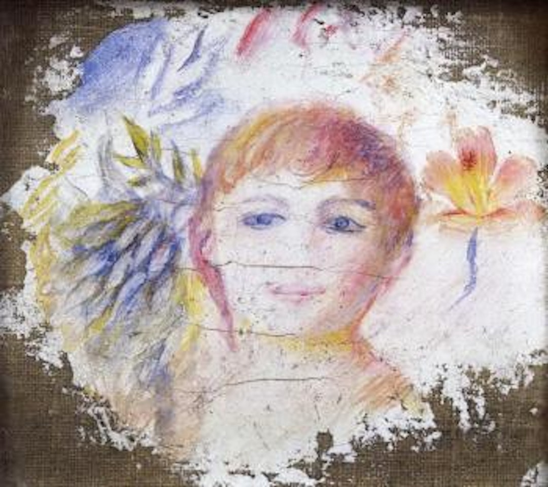 Tete de jeune fille en fleurs by Pierre-Auguste Renoir