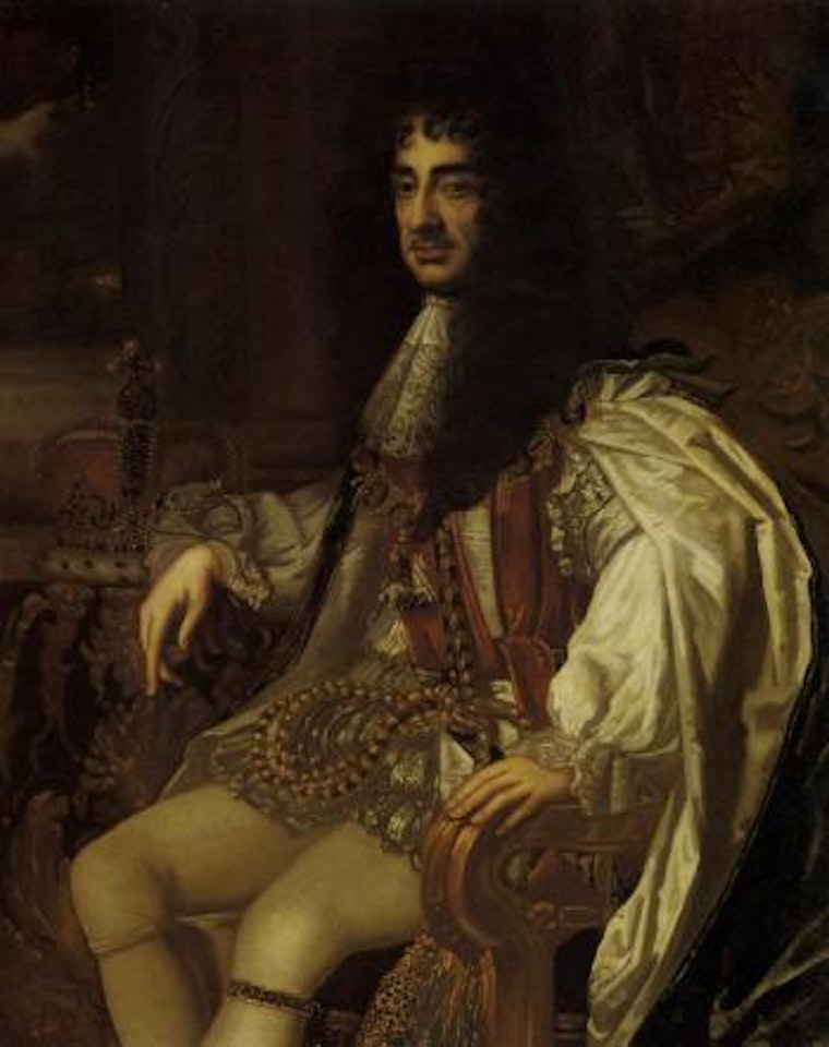 Portrait of Charles II, seated wearing garter robes by Sir Peter Lely