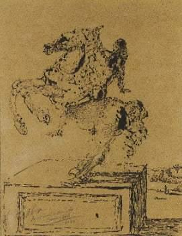 Statue equestre sur socle by Salvador Dali