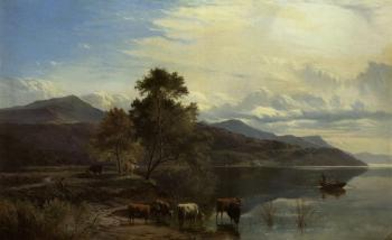 Cattle watering by Sidney Richard Percy