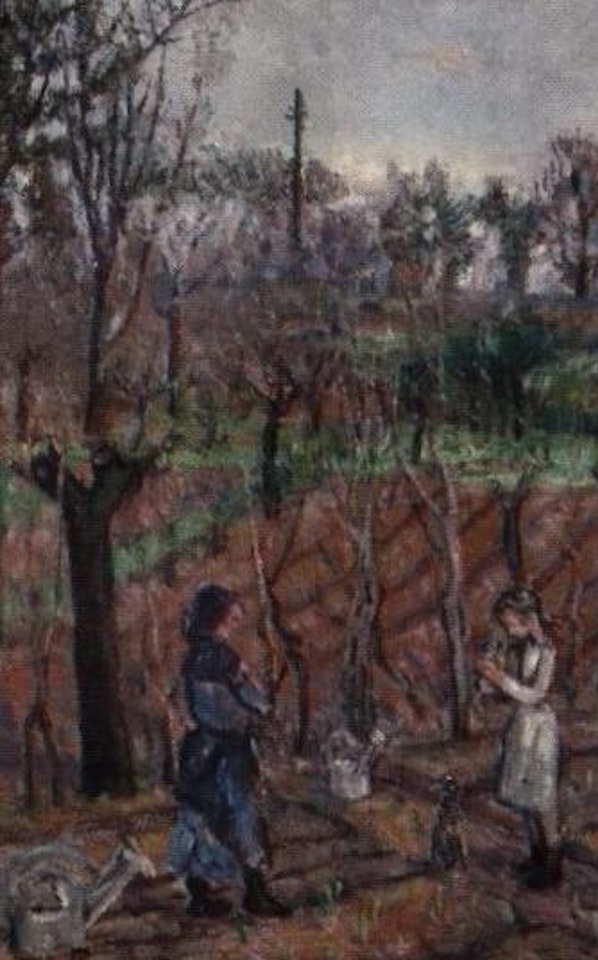 Femme et filles au potage by Mikhail Larionov