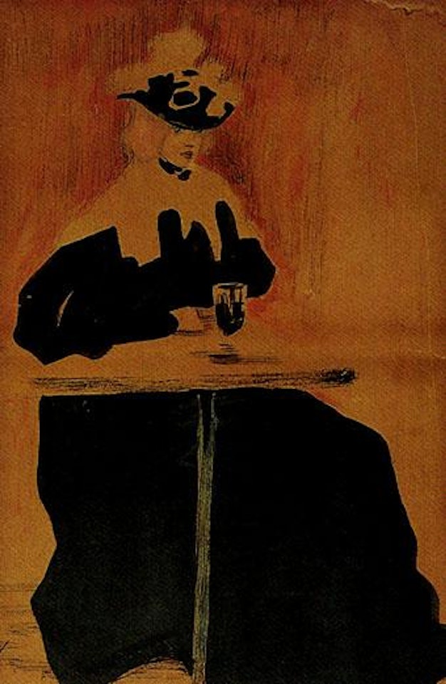 Femme au cafe. Design for a cartoon by Jacques Villon