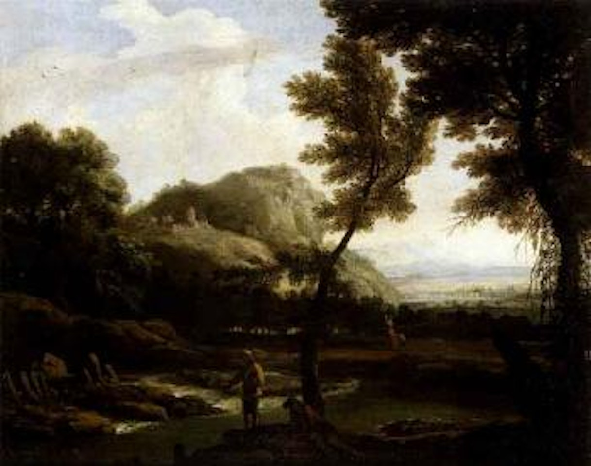 Anglers in an extensive landscape by Jacob Philipp Hackert