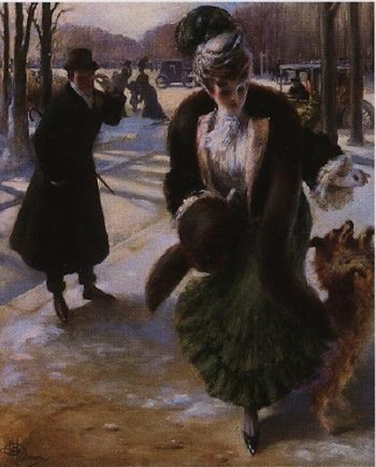 An afternoon strolling in the Bois de Boulogne, Paris by Albert Guillaume