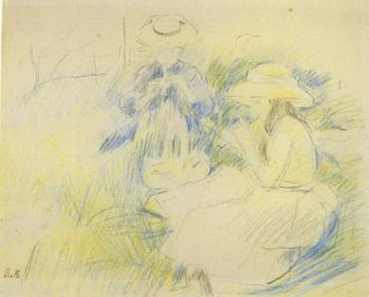 Jeunes filles dans le jardin de Mezy by Berthe Morisot