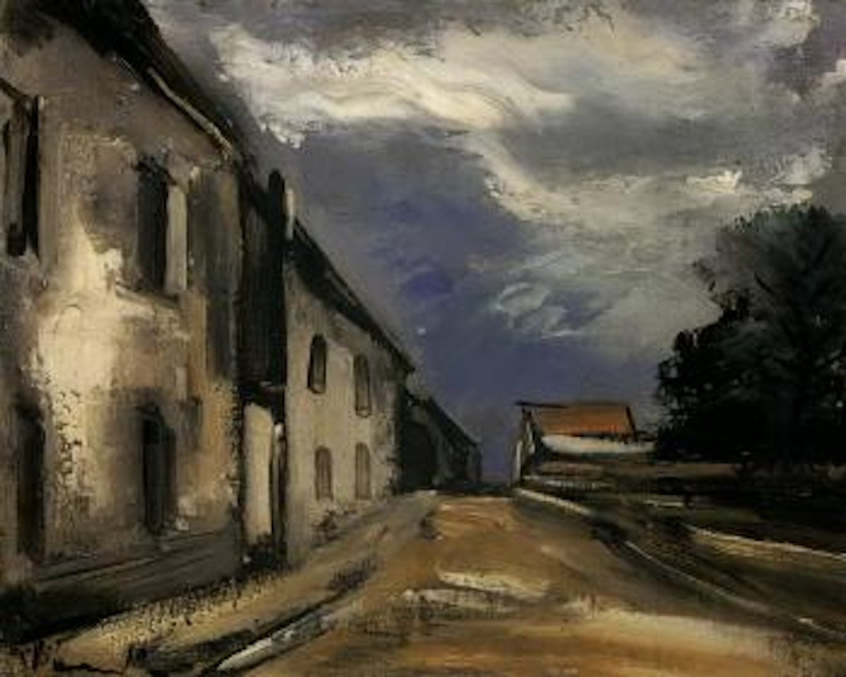 Scene de rue, le toit rouge by Maurice de Vlaminck