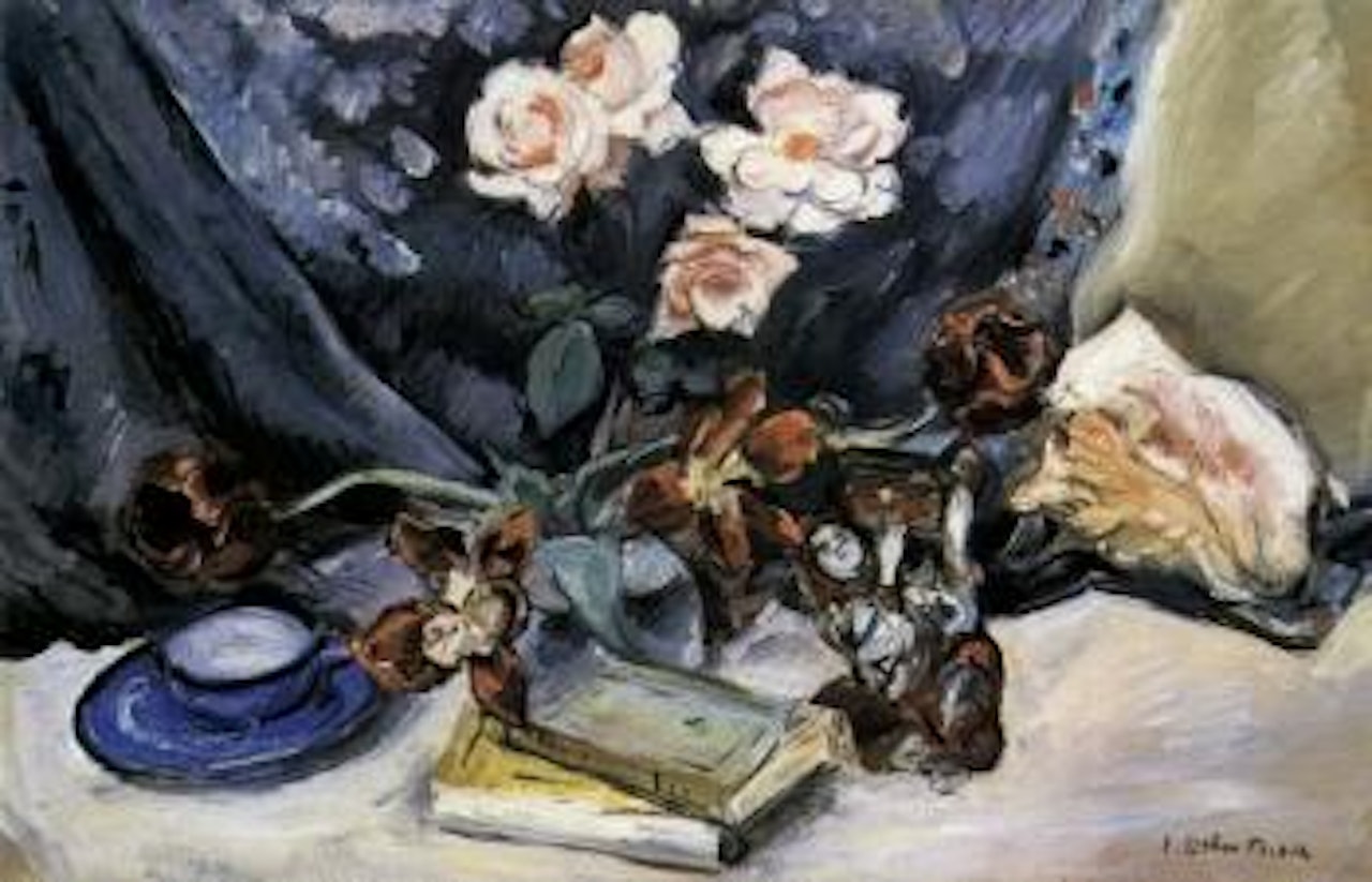 Composition au coquillage, aux roses et la figurine by Othon Friesz