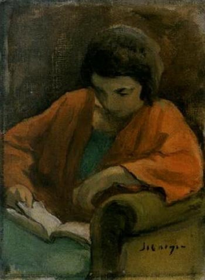 Femme lisant assise dans un fauteuil by Henri Lebasque