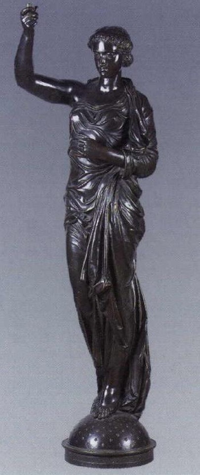 Figure of a classical maiden holding her right arm aloft by French School