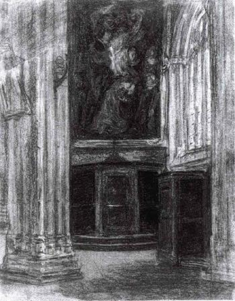 Interieur d'eglise by Eugène Boudin