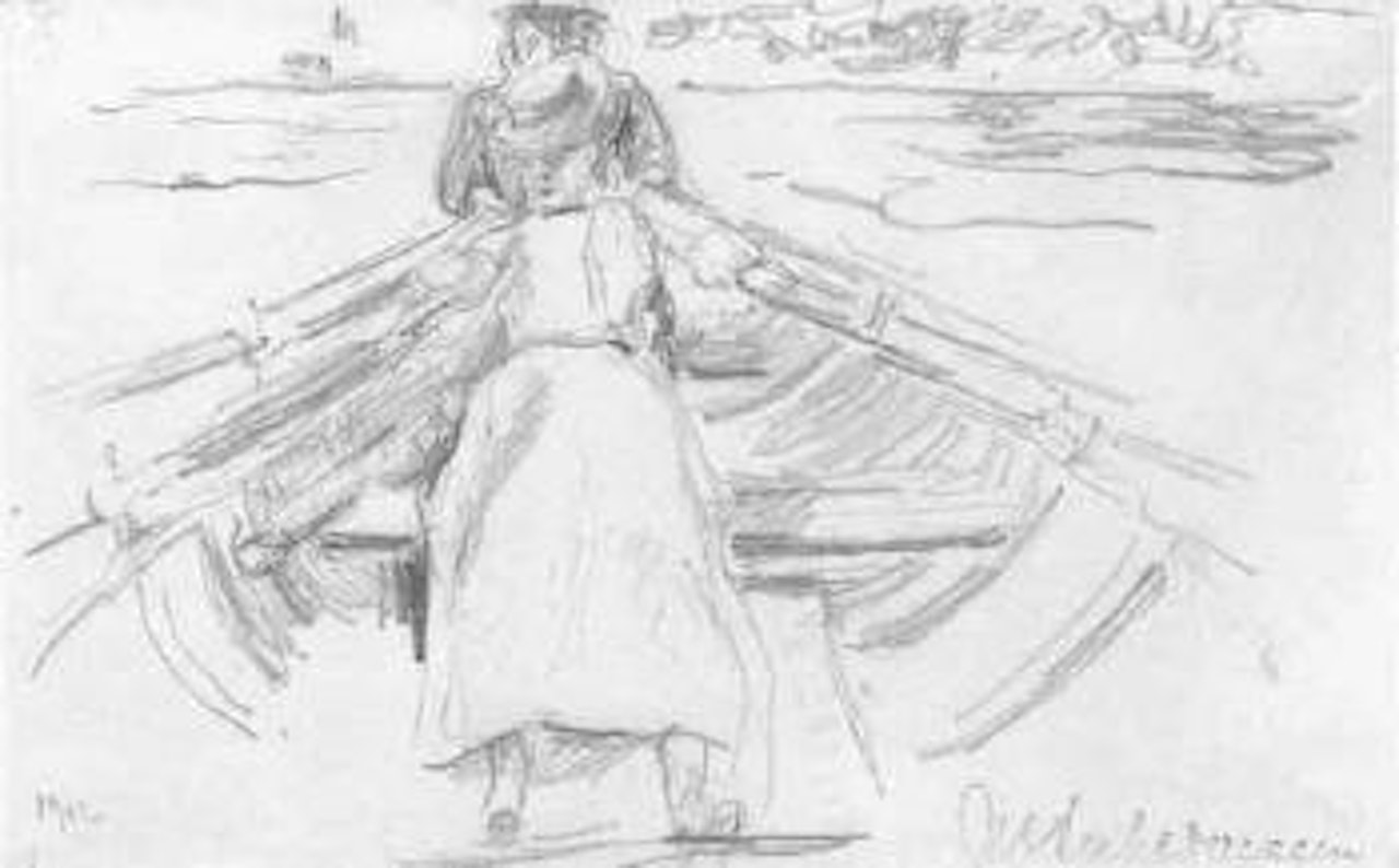 In the boat by Max Liebermann