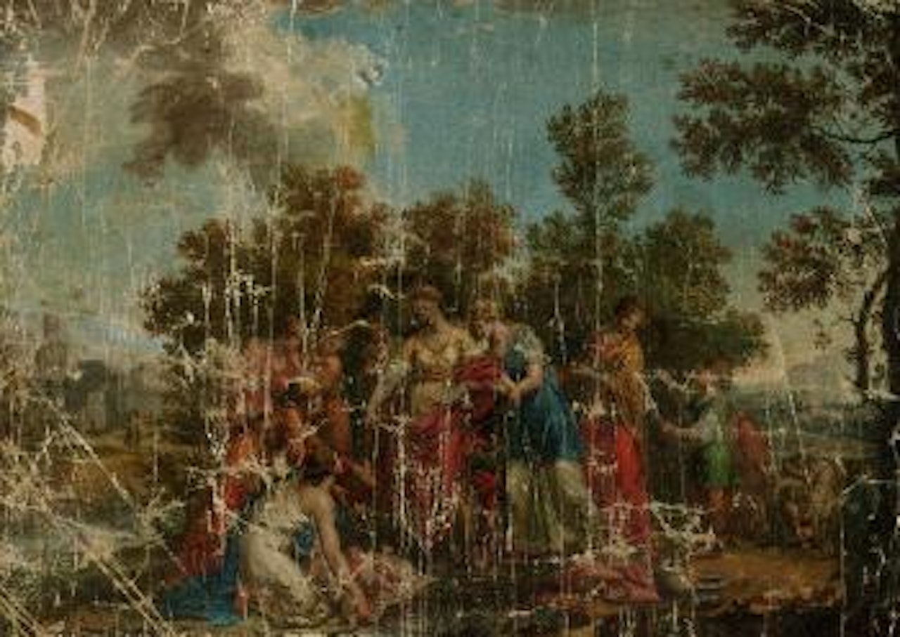 Finding of Moses. Moses striking the rock. Salome with head of John Baptist by Gaspare Diziani