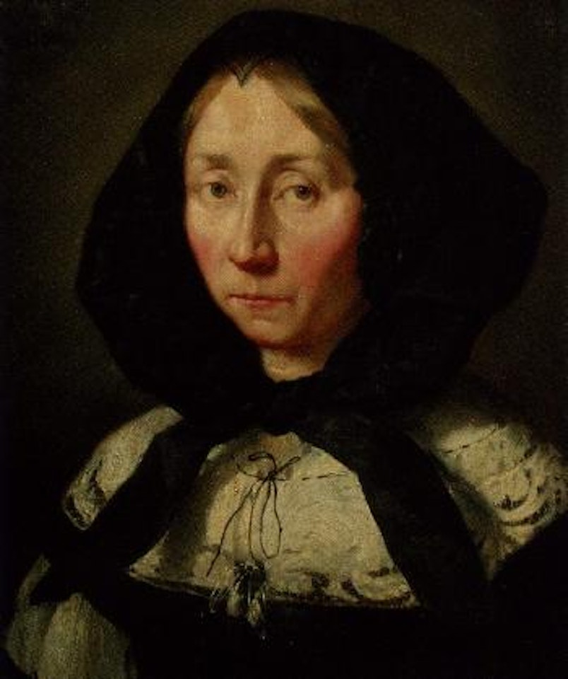 Portrait of a lady in widow's weeds by Abraham van den Tempel