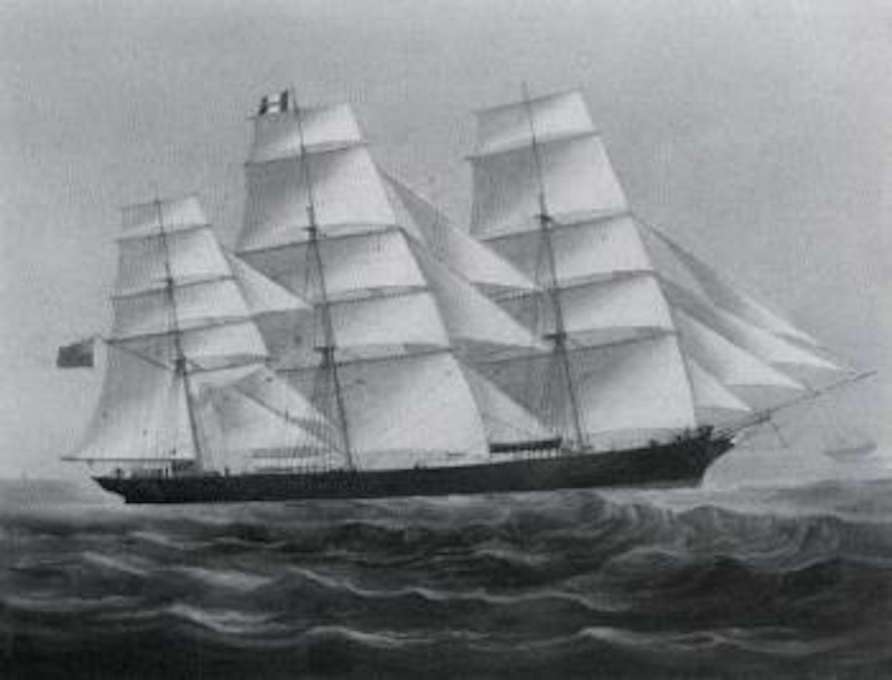 The tea clipper, Lothair in full sail by English School