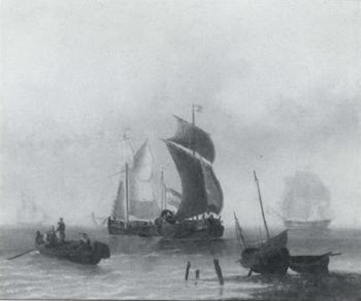 Dutch fishing boats in a light breeze by Charles Martin Powell