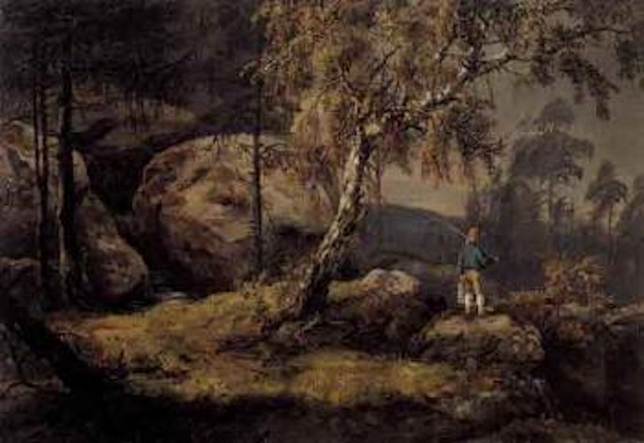 Rocky mountainside with birch by Johan Christian Clausen Dahl