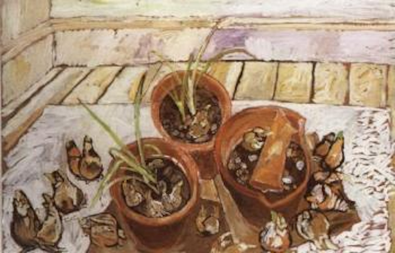 Flower pot still life by John Bratby