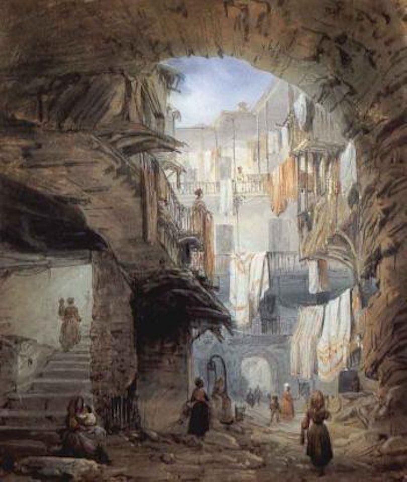 Old quarter of town by Carlo Bossoli