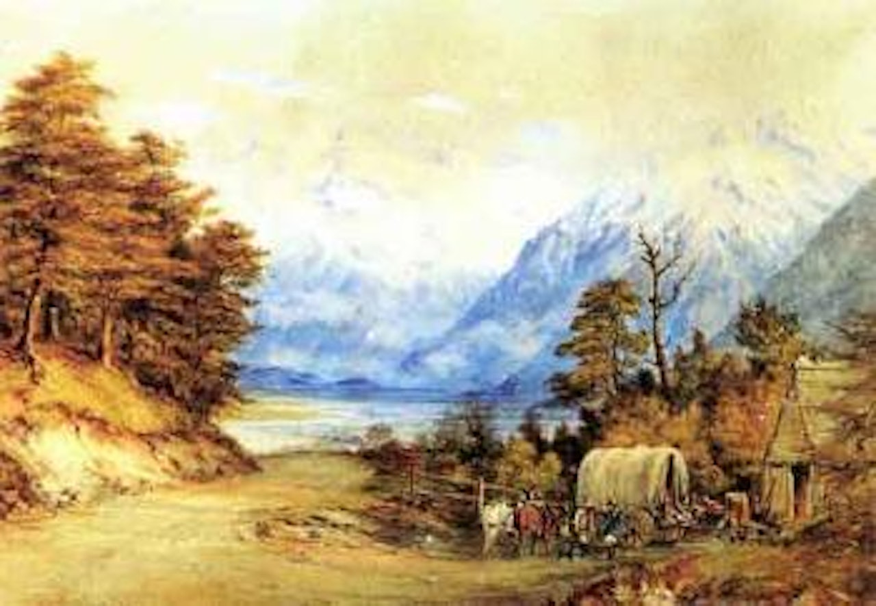 West Coast road through upper Waimakeriri valley by Charles Decimus Barraud