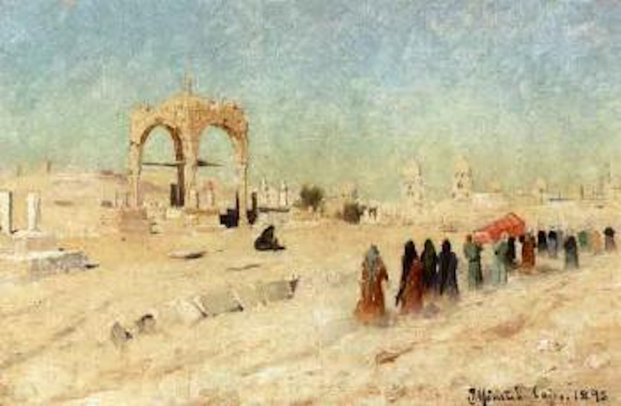Arabian funeral, Kalif graves near Kairo by Peder Mork Monsted