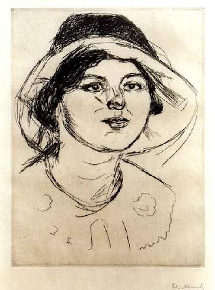 Celline wearing hat by Edvard Munch