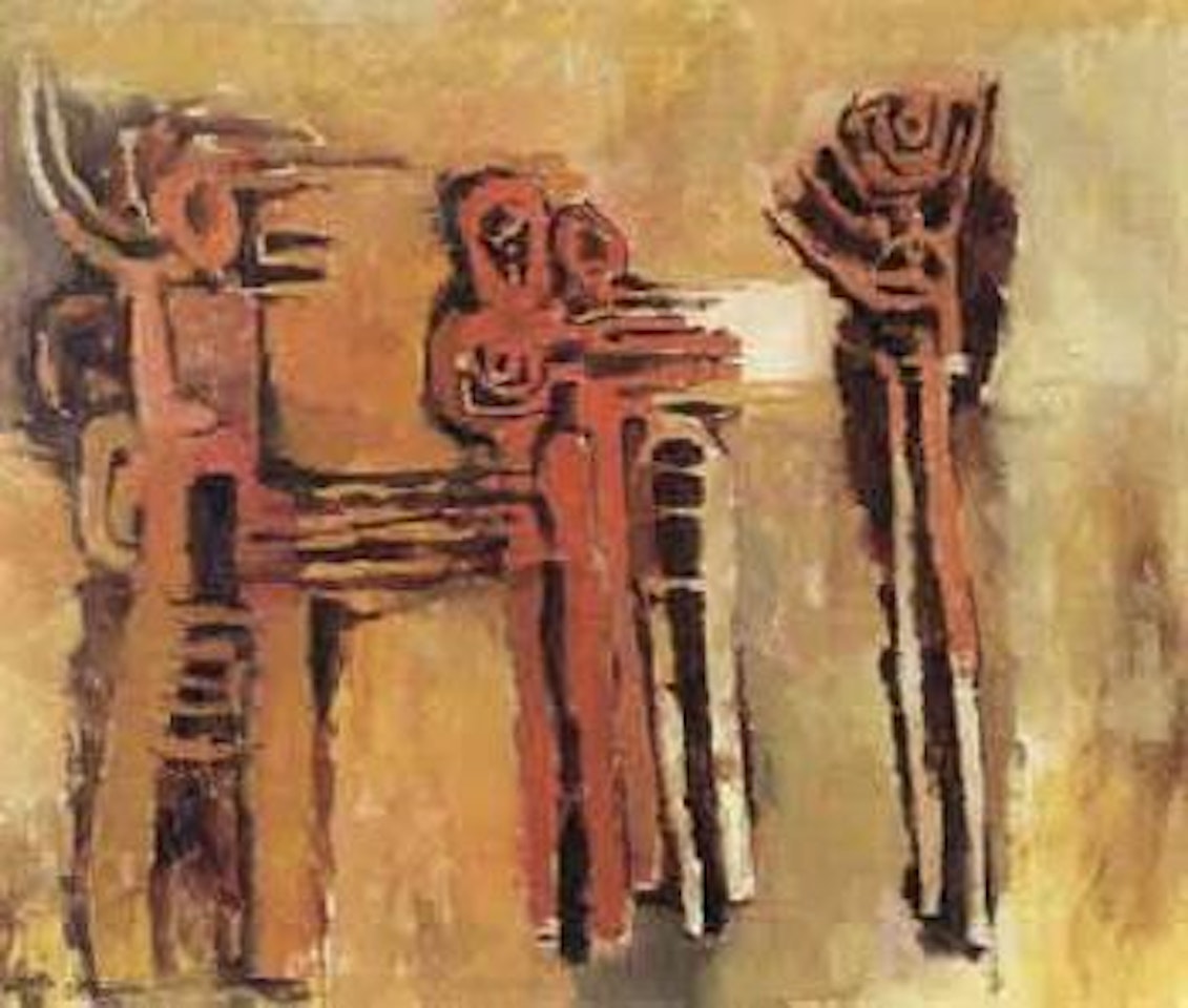 Figures in a landscape by Cecil Skotnes