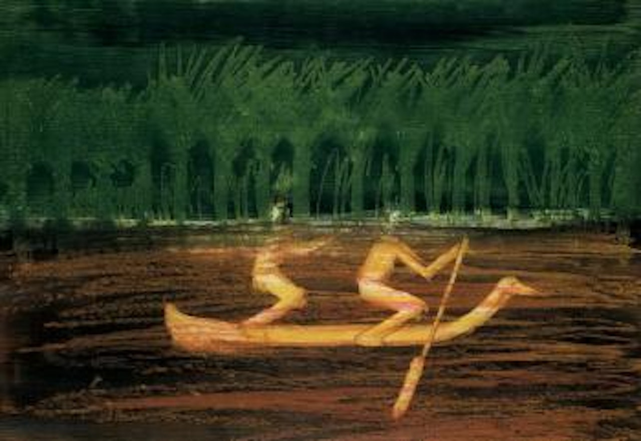 Men in canoes by Sidney Nolan